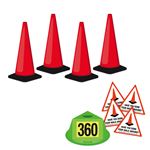 360 Walk Around Safety Kit - Red/Orange Cones